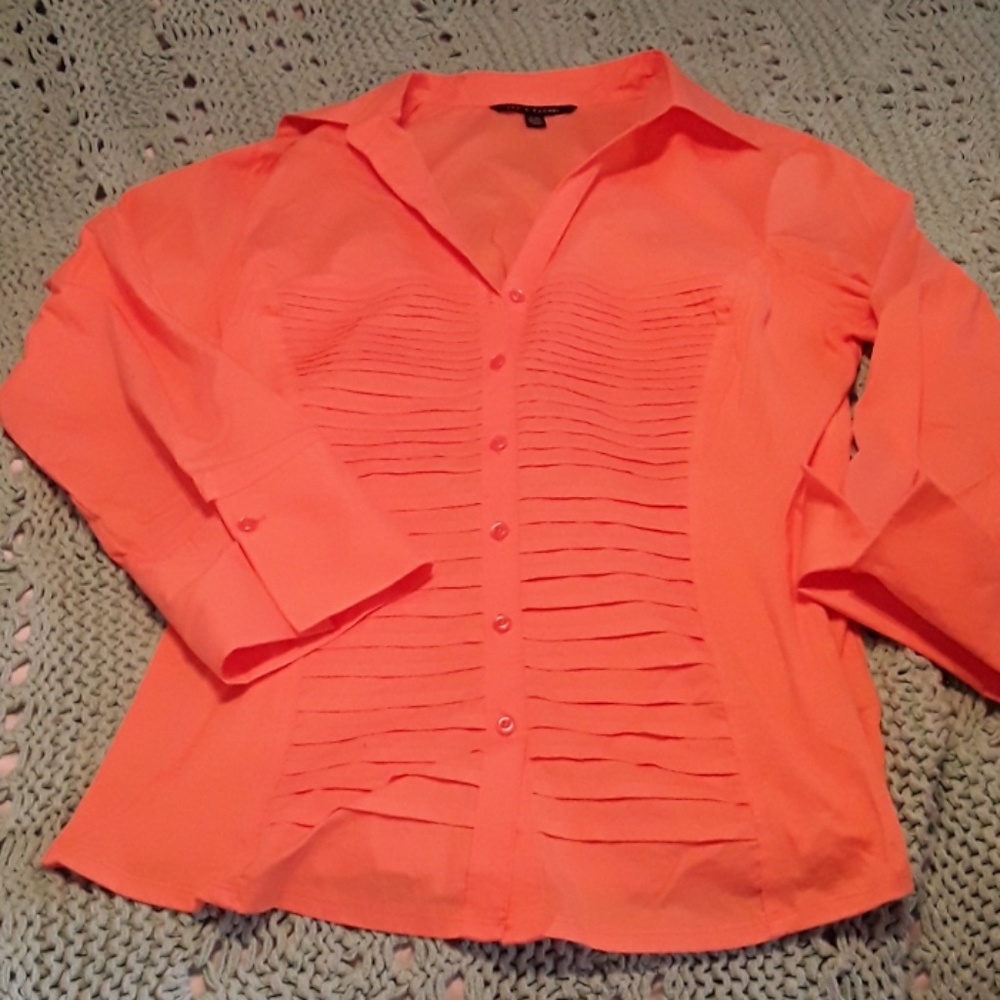 Peach long sleeve blouse
